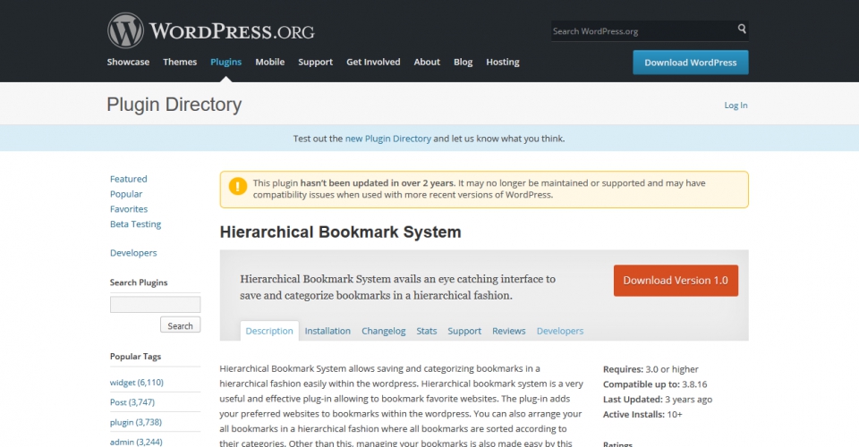 Hierarchical Bookmark System